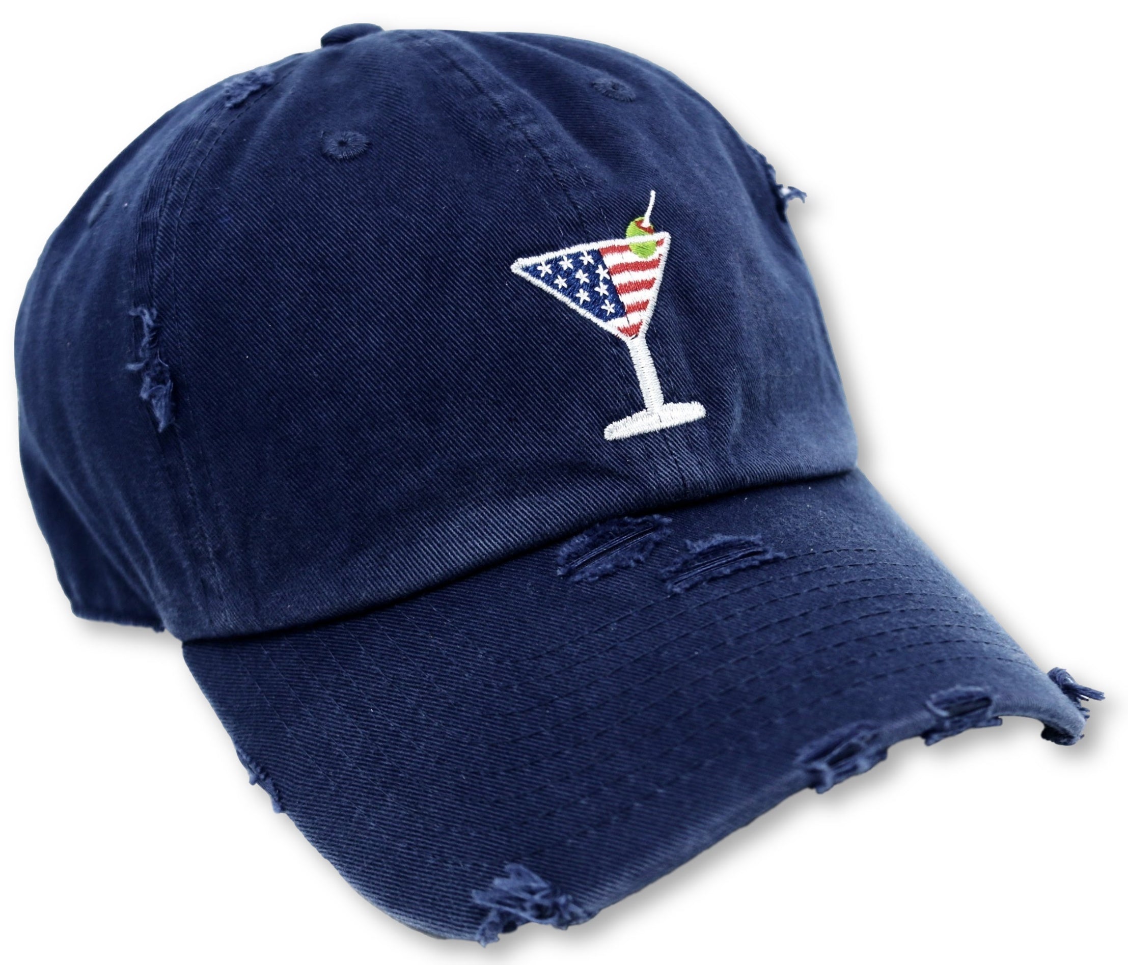 Navy Martini American Flag Hat