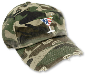 Camo Martini American Flag Hat