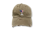 Khaki Martini American Flag Hat