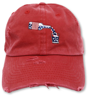 Red Whiskey American Flag Hat