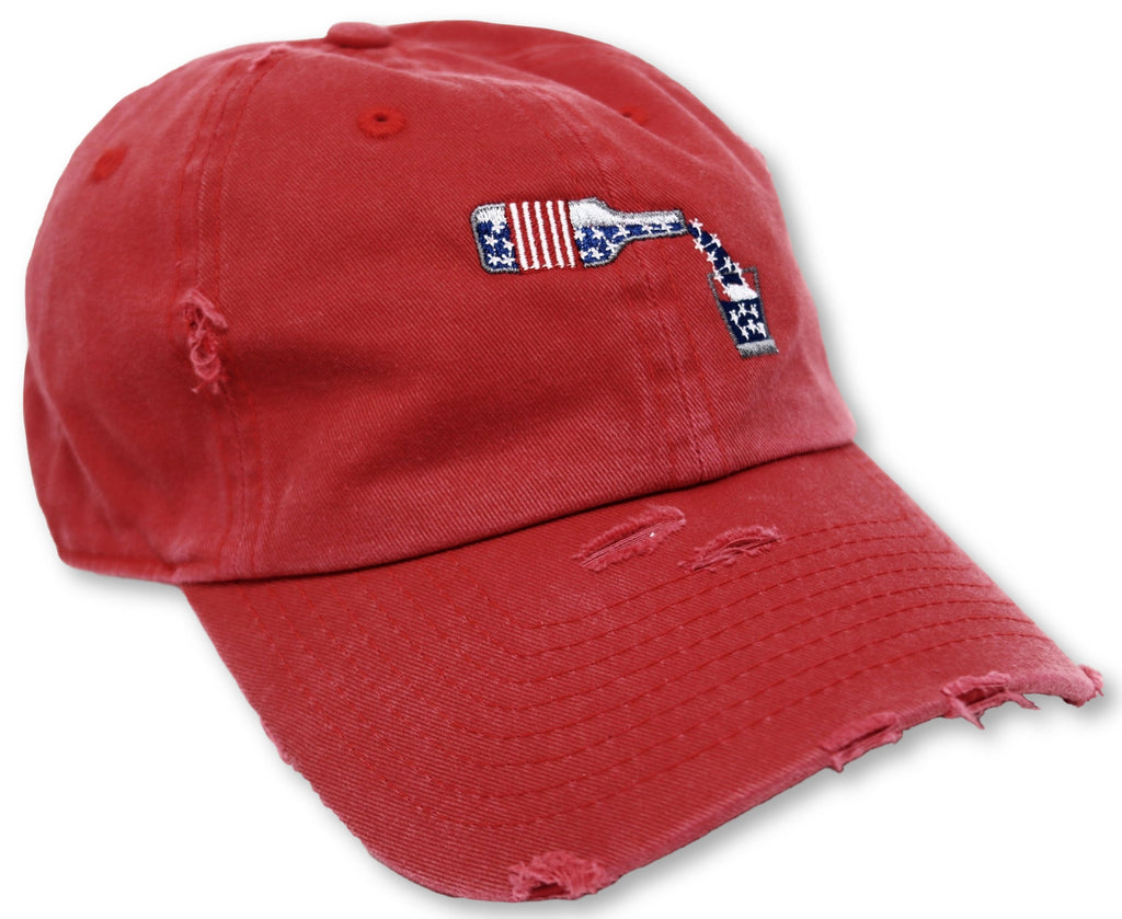 Red Whiskey American Flag Hat