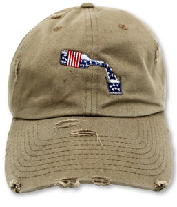 Khaki Whiskey American Flag Hat