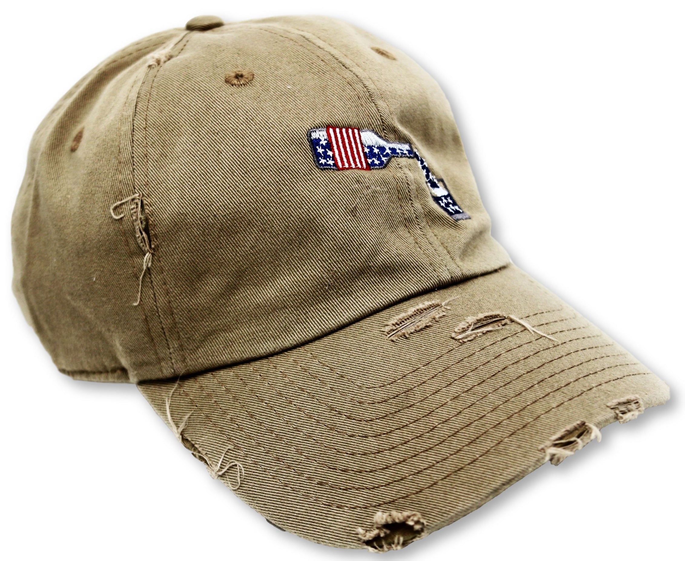 Khaki Whiskey American Flag Hat