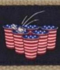 American Flag Beer Pong Champion Canvas Club Belt Khaki