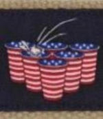 American Flag Beer Pong Champion Canvas Club Belt Khaki