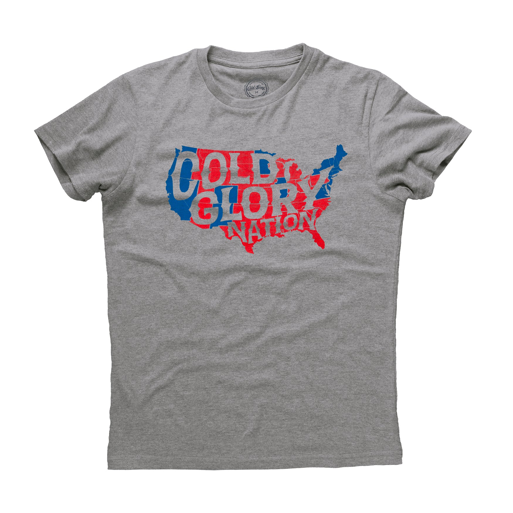 Cold Glory Nation USA T-Shirt  Grey Heather