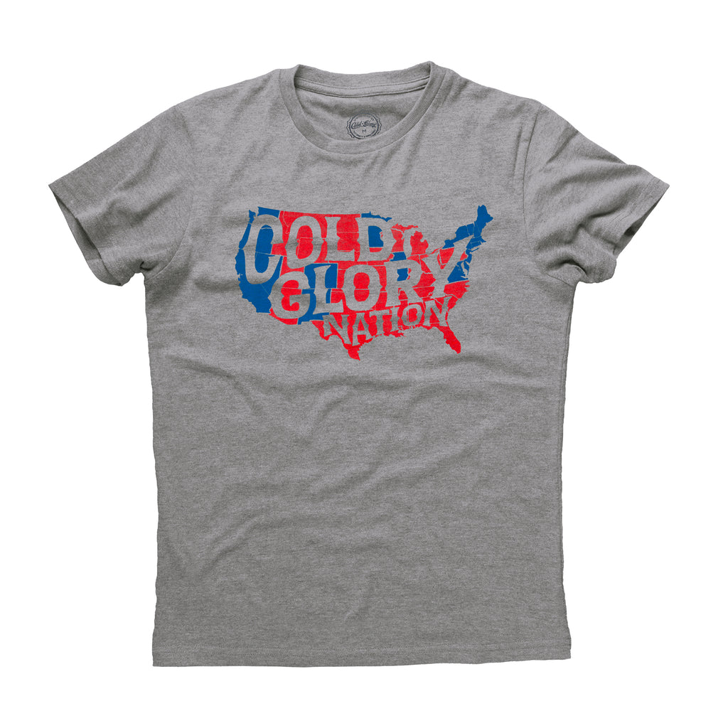 Cold Glory Nation USA T-Shirt  Grey Heather