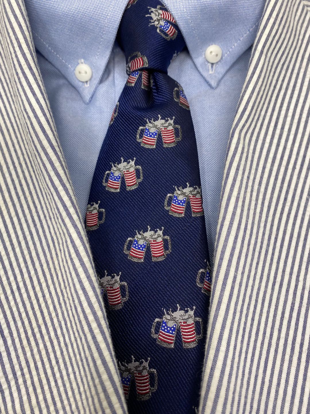 American Flag Beer Mugs Spill-Resistant Tie