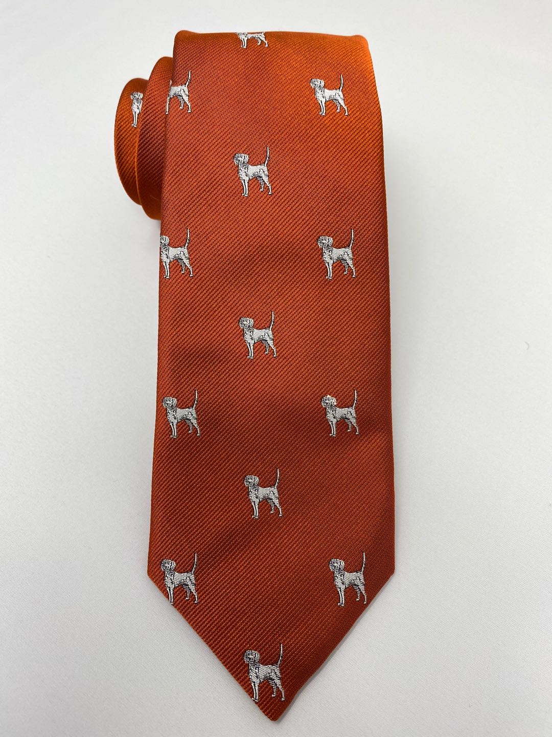 Hunting Hound Woven Emblematic Repp Tie