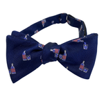 Whiskey Bottle and Glass American Flag Spill-Resistant Bow Tie