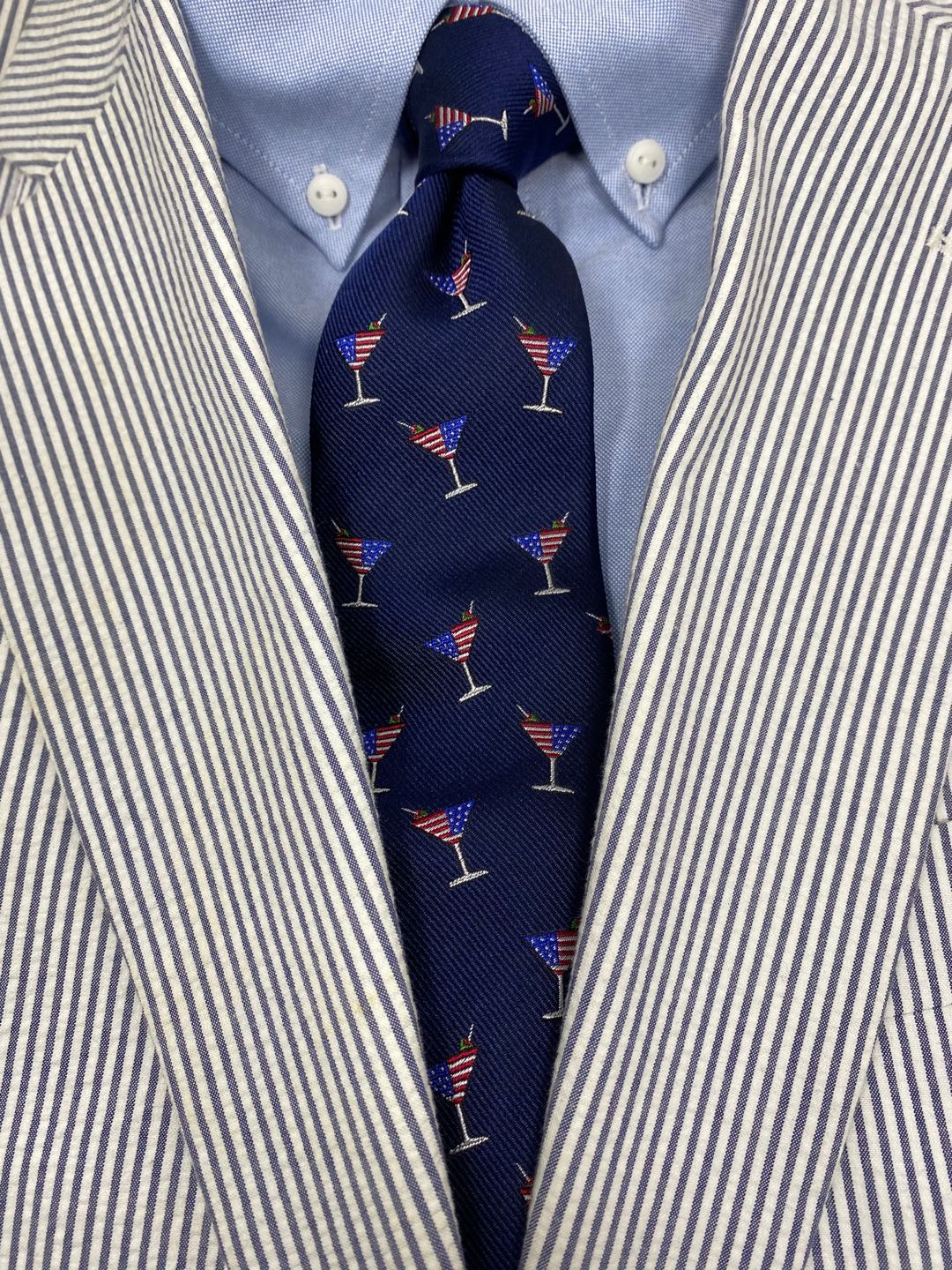 Martini American Flag Spill-Resistant Tie