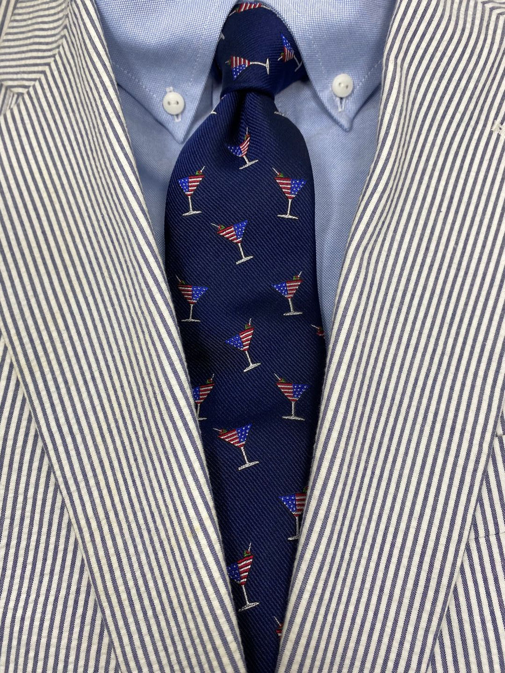 Martini American Flag Spill-Resistant Tie