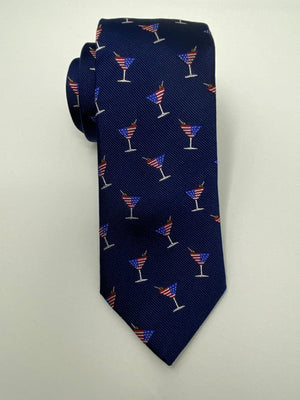 Martini American Flag Spill-Resistant Tie