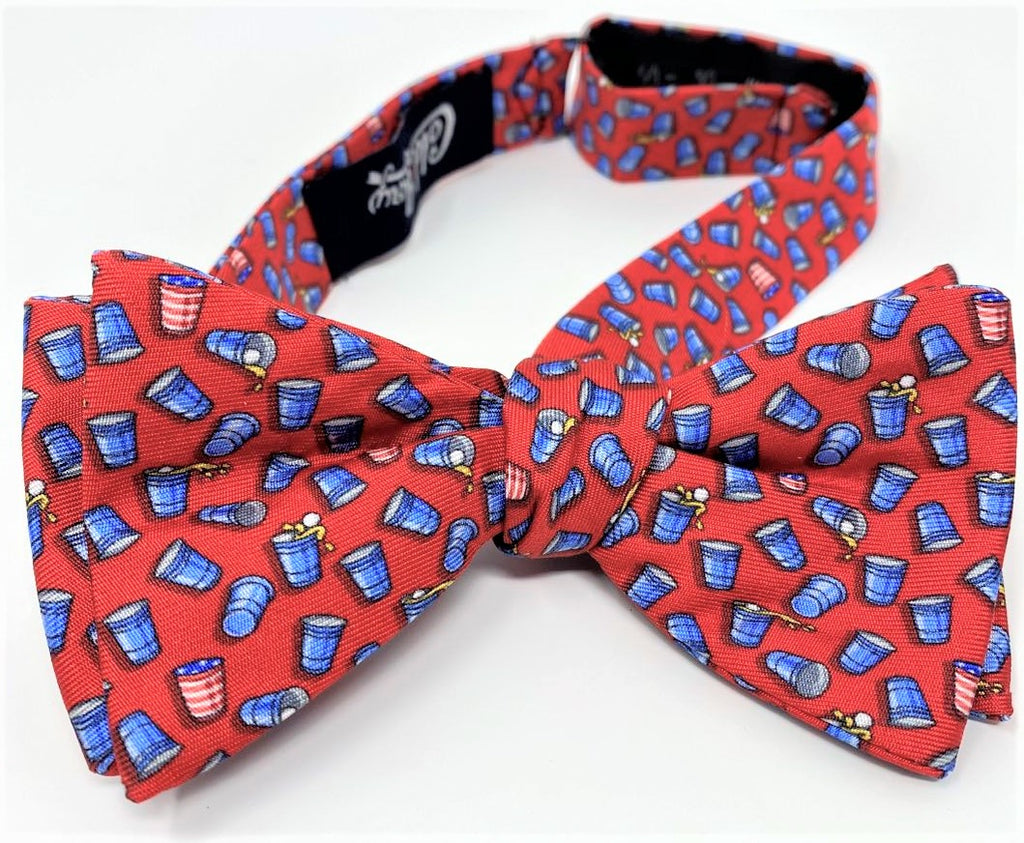 Red Beer Pong Bow Tie
